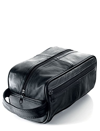 Men's Black Leather Toiletry & Wash Bag - Stylish Travel Accessory - Image 5