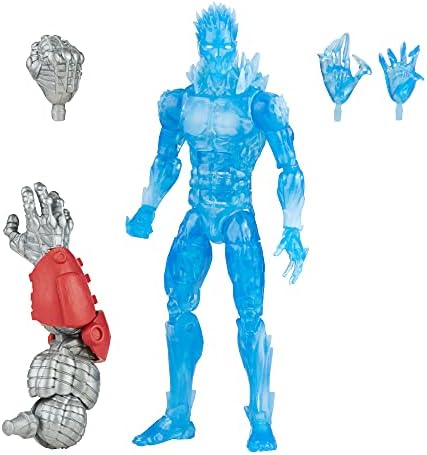 Hasbro Marvel Legends Series 6-inch Scale Action Figure Toy Iceman, Premium Design, 1 Figure, 2 Accessories, and 2 Build-A-Figure Parts , Blue