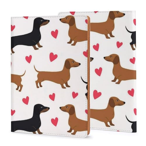 Couverture en cuir PU rechargeable A5 teckels pour journal intime