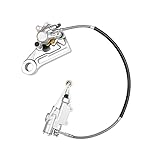 Un kit completo di freni idraulici per pit bike, dotato di pinze, cilindri principali, tubi, pastiglie e leve dei freni.
