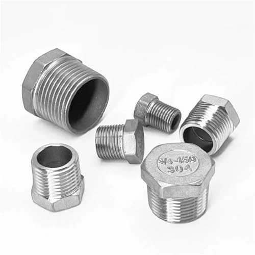 Tapón hexagonal BSPP macho de acero inoxidable 304 con terminal roscado de 1 pulgada 5