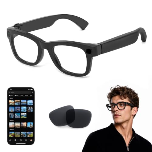 AI Smart Glasses with Camera, 8MP HD Capture 1080P EIS Video & ChatGPT