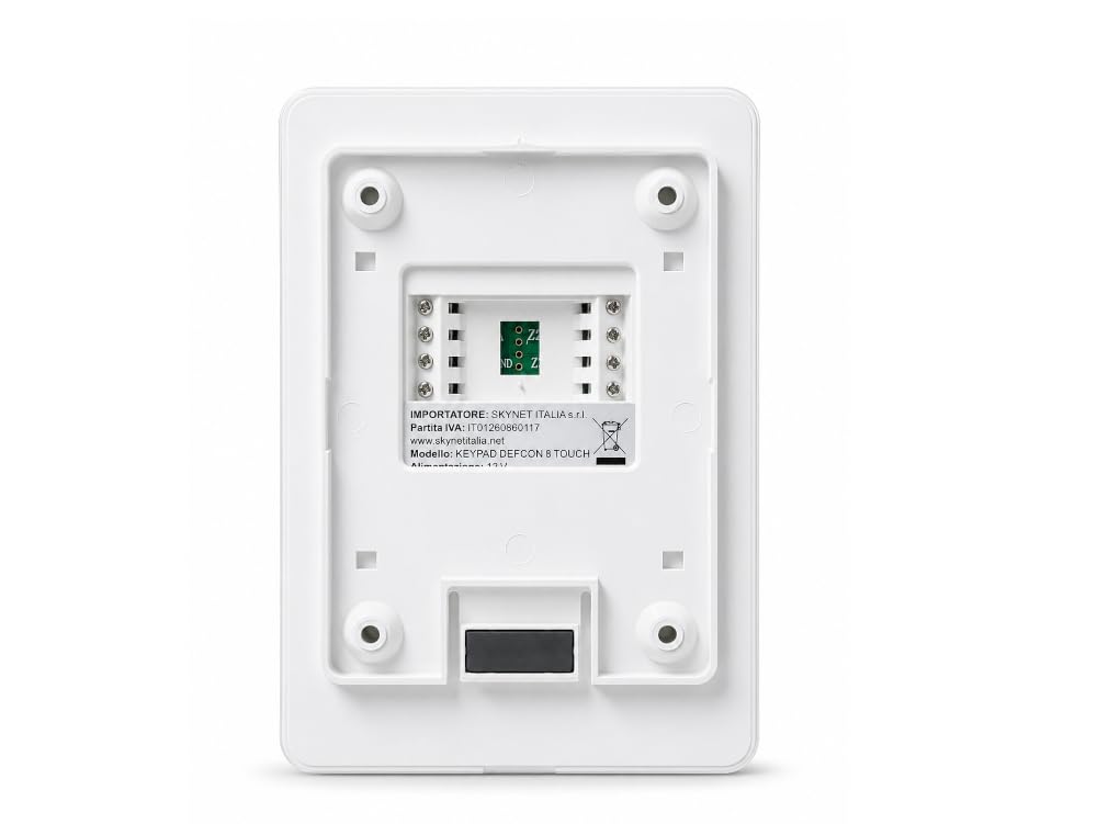 DEFCON X CENTRALE ALLARME IP/GSM 4G WIRELESS E FILARE CON GESTIONE DA APP LAN/GPRS 8 AREE TASTIERA TOUCH