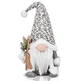 EKARSEN Handcraft Gnome Christmas Decorations - Large-Sized 18 Inch Nordic Gonk Figurine Cute Scandinavian Tomte Dwarf Decor of House - Sweet Gift for Traditional Festivals