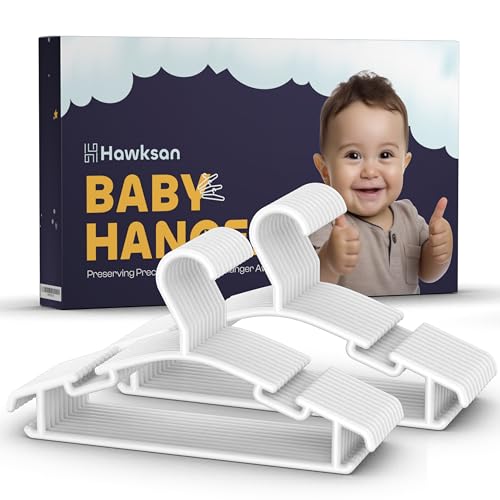 Hawksan Baby hangers Pack of 40 – Sturdy & Space Saving Plastic Tubular Children Coat Hangers For Home & Nursery – Non-Slip, Non-Fade & Ideal for Kids Upto 12 Years Old