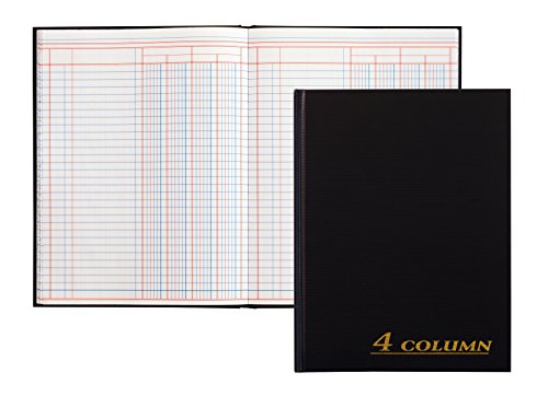 Adams Account Book, 4-Column, Black Cloth Cover, 9.25 X 7 Inches, 80 Pages Per Book (Arb8004M) #TOP1