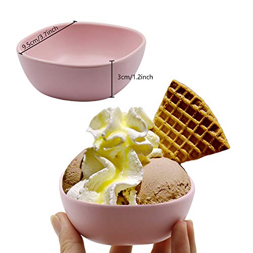 6Pcs 4.5 Oz Wheat Straw Small Dessert Bowls, Stacked Pinch Bowls, Bamboo Fiber Mini Prep Bowls, Unbreakable Dipping Saucers For Side Dishes, Seasoning, Snack, Appetizer (Pink) #TOP1