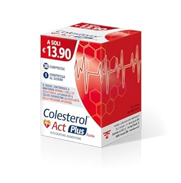 Colesterol Act Plus Forte, Integratore Alimentare che Aiuta a Mantenere i livelli Normali di Colesterolo nel Sangue, a base di Caigua, Guggul e Coleus, Confezione da 30 Compresse