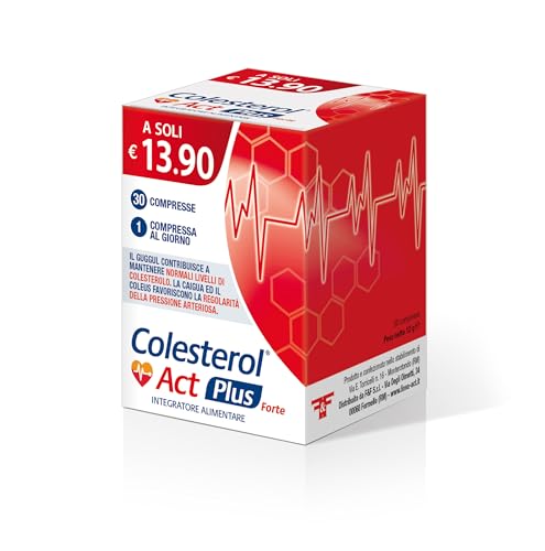 Immagine prodotto: Colesterol Act Plus Forte, Integratore Alimentare che Aiuta a Mantenere i livelli Normali di Colesterolo nel Sangue, a base di Caigua, Guggul e Coleus, Confezione da 30 Compresse