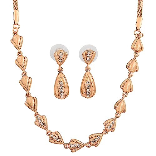Estele Rose Gold Plated Trendy Classic Necklace Set for Girls & Womens (B0C7N236W5) Amazon Price History, Amazon Price Tracker