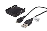 vhbw Ladekabel kompatibel mit Garmin Vivoactive Smartwatch, Fitnesstracker - Ladestation, Dockingstation, Ersatzkabel, Schwarz