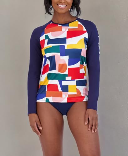 Image of Nautica Women's Long Sleeve Rashguard - Quick-Dry, UPF Protection, Swim Shirt, Pool, Beach, Hiking, Yoga, Volleyball