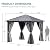 YITAHOME 10X10FT Metal Hardtop Gazebo Outdoor Patio Single Top Canopy Galvanized Iron Aluminum Column Garden Tent Curtains Netting for Backyards Decks Lawns,Gray