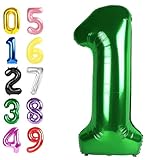 Number One Balloons 40 Inch, Dark Green Balloon for Birthday Party Decoration, Large Number Ballons for 1, 10, 11, 15, 17, 21, 100 Celebration, Boy and Girl Birthday, Baby Shower, Anniversary Decor