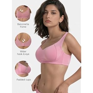 enamor bamboo cotton a077 side support everyday womens t shirt bra 3x softer 4x more absorbent antimicrobial padded wirefree full coverage