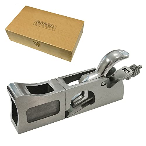 Faithfull 3-in-1-Eck-, Rund- und Stechfalzhobel in Holzbox – Gusseisen-Multifunktionshandhobel mit präzise geschliffener Basis für Tischlerarbeiten, Fräsarbeiten und Eckarbeiten