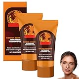 2 PCS Bräunungsbeschleuniger Solarium 100ml Bräunungscreme Solarium Creme Tanning Gel Natürliche Inhaltsstoffe Leichte Textur Zieht Schnell Ein Eine Natürliche Bräune für Solarien und Sonne im Freien
