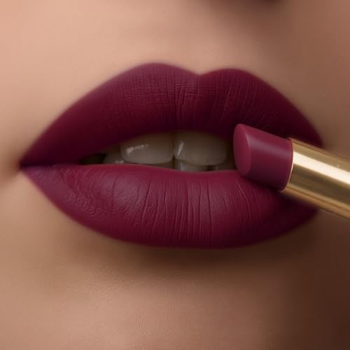 Image of TEEN TEEN LUXE Matte Lipstick | Long-Lasting Wear Up to 12 Hours | Ultra Smooth Velvet Finish | Rich Pigmented Lip Shade | Lightweight & Travel Friendly | Rum-Raisin, 1gm