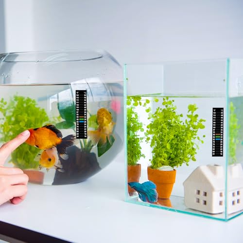 Image of 6PCS Temperature Sticker Strips Fish Tank Thermometer Aquarium Temperature Sticker, Easy-to-Read 61-122℉(16-50C) Terrarium Adhesive Water Thermometer Test for Fish Tank Aquarium(3.54 inch x 0.79 inch)