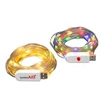 LuminAID USB String LED Lights with Phone Charger, 32 ft (2 Pack)