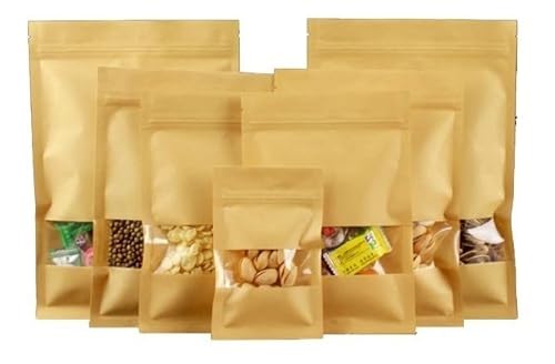 Saco Kraft Ziplock Hermetico Visor Stand Up Pouch 10x15 50un