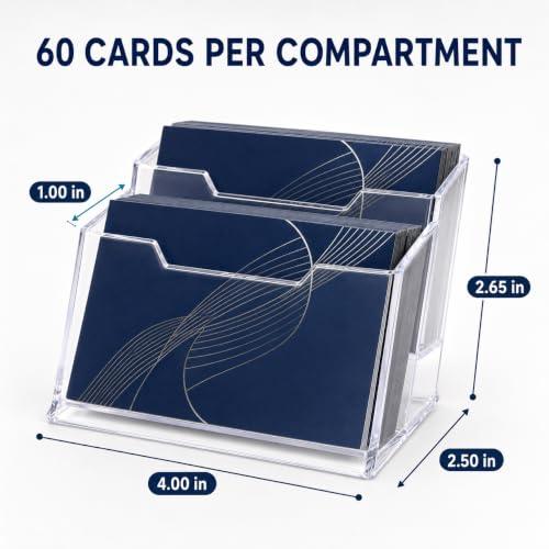 Image of DAHSHA 2-Tier Acrylic Visiting Business Card Holder Display Stand