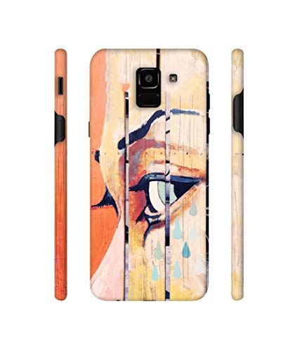 Image of Amazon Brand - Solimo Designer Potrat On Wood 3D Printed Hard Back Case Mobile Cover for Samsung Galaxy J6