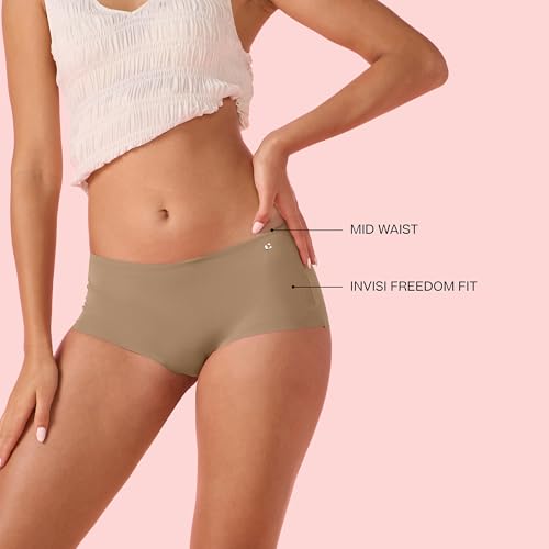 Image of Enamor Innovations Invisi, All Day Comfort, Mid Waist Boyshorts Panty for Women - No Visible Panty Lines, Breathable, Sweat Wicking, Free Cut, Full Coverage - PS40