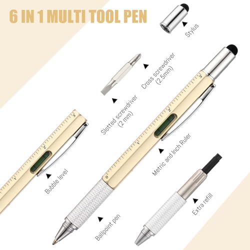 Yeaqee YEAQEE-QEQ2688 80 Pcs Multi Tool Pen Gifts For Christmas 6 In 1 Screwdriver Pen Bulk For Men Dad Multi Function Pen With Black Ink Refills,Ruler thumb #1