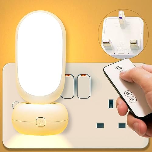 FIBOOMERANG Night Light Plug In, Led Bedside Lamp with UK Plug