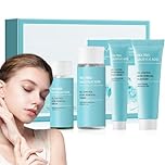 Skincare Set, Tea Tree Acne Treatment Skincare Set, Salicylic Acid Cleanser Toner Serum & Cream 4PCS Kit for Oily & Acne-Prone Skin, Complete Teen Skincare Gift for Acne Removal