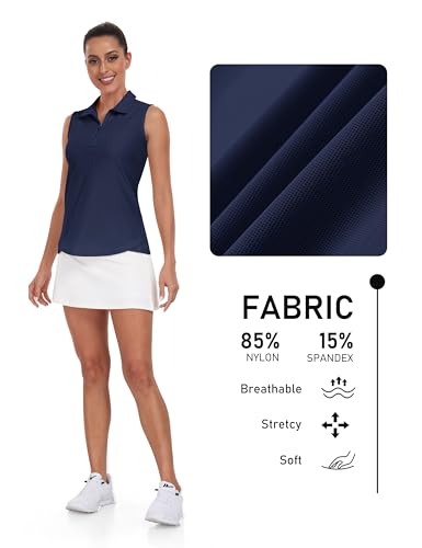 Image of AIRIKE Golf Polo Shirts for Women Sleeveless Summer Sports Athletic Fashionable Workwear-Quick Dry Womens Tank Tops