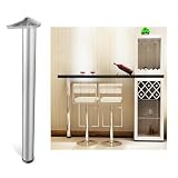 Pxzybd Gambe Per Mobili Regolabili in Altezza,Gambe Da Tavolo in Metallo Nero/Bianco/Argento,1 Piedini Per Mobili,Con Viti,Gambe Di Ricambio Fai Da Te,Gambe Per Sgabelli Da Bar,Silver-60cm(23.6in)