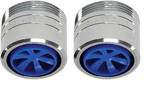 Danco 1.5 GPM Dual Thread Water Saving Faucet Aerator, Blue/Chrome, 10487 (Pack of 2)
