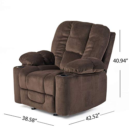 Christopher Knight Home Gannon Fabric Gliding Recliner, Chocolate 42.52D X 38.58W X 40.94H In #TOP2