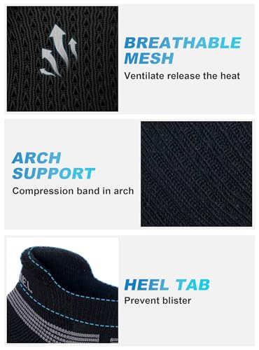 Image of Trusiel Women Ankle Compression Athletic Running Socks No Show Low Cut 5 Pairs