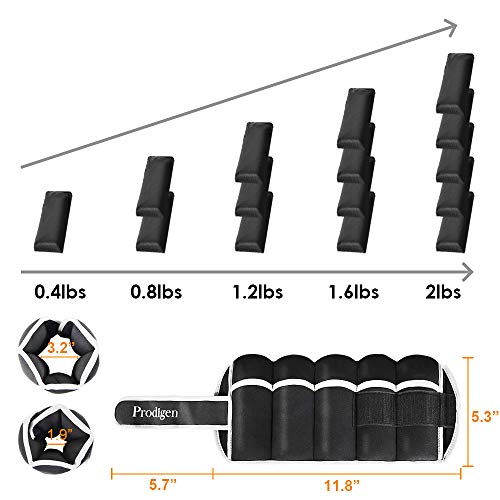 Prodigen Adjustable Ankle Weights Set for Men & Women Ankle Wrist Weight for Walking, Jogging, Gymnastics (Gray, 5lbs Each)
