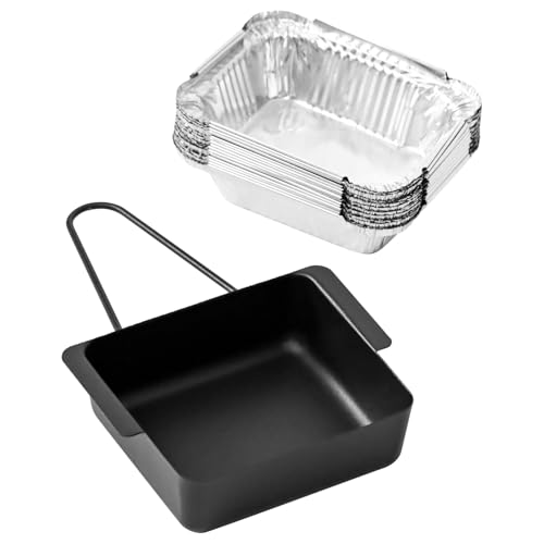 Grease Cup Drip Pan for Nexgrill 720-0830H 720-0830D 720-0896, Grease Tray Replacement Grill Catcher Drip Pan Box for 720-0882A 720-0888S 720-0898 for Cuisinart CGG-7400, 15pack Aluminum Foil Liner