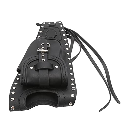 CFTGIW Bolsa de Tanque de para Motocicleta, Cubierta de Almohadilla de Tanque de Gasolina, Cuero Artificial Negro, Apta para XLX1000 XL1200X XLH883 y Certificados, Rango de Teléfonos, Espacial