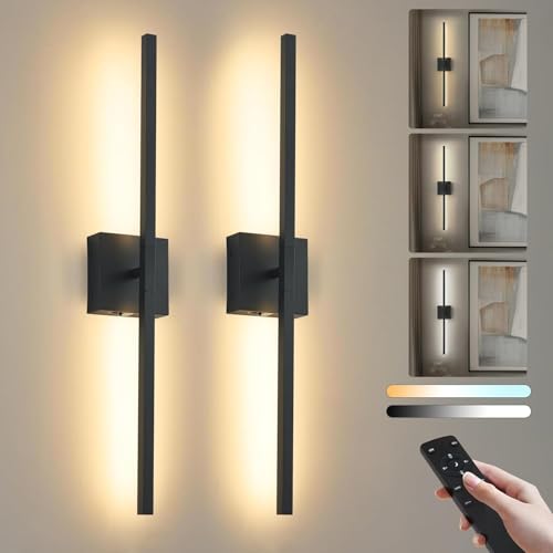 Catálogo de Iluminación de pared para comprar hoy. 43 KUAEAY Lámparas de Pared Inalámbricosa Juego de 2, Apliques de Pared Recargable Moderno con Control Remoto, 6000mAH,Temporizador, 3000K/4000K/6500K Regulable,Iluminación de...