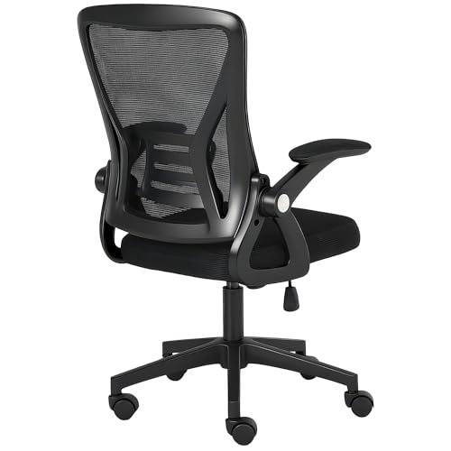 CHI ENERGY Ergonomic Desk Chair with 90° Flip-up Armrest, Lumbar Support, Adjustable Height Office Chair, Swivel Computer Chairs with Padded Seat Cushion, Mesh Executive Desk Chairs for Home Office
