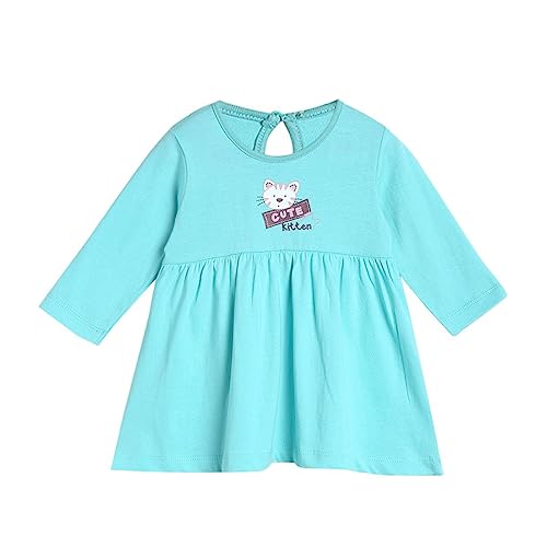 Image of miniklub Girls Blue & White Pure Cotton Dress