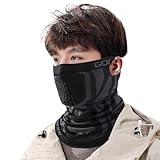 [CANVUE] ネックウォーマー ネックガード メンズ 冬 【耳掛け付き・ハニカム空気穴構造・圧迫ゼロ】 バイクフェイスマスク フェイスカバー防寒 防風 自転車 アウトドア 通勤 通学
