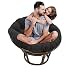 TDHLW Cuscino Rotondo Papasan Cuscino per Sedile, Cuscino per Sedia Papasan, Cuscino per Pavimento per Esterni, Cuscino per Balcone per Divano da Salotto per Yoga Adatto per Interni,Nero,39in/100cm
