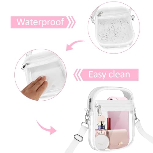 Image of Clear Bag Stadium Approved, Clear Crossbody Purse Bag with Front Pocket for Concerts Sports Events Festivals
