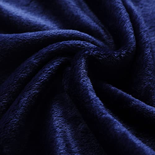 Image of JIAHANNHA Navy Blue Throw Blanket Fleece Blanket Throw Size(50 by 70 Inches),Super Soft Cozy Plush Blanket for Couch Sofa Bed,Lightweight Warm Bed Blankets for Adults,All Season