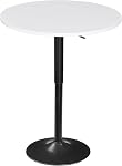 HOOBRO Bar Table, Height-Adjustable Round Dining Table 68.5-90 cm, Cocktail Table with Base, Modern Style, Suitable for Living Room, Dining Room, Bistro, Black BK58BT01G1 | Height-Adjustable
