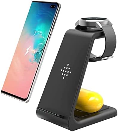 Wireless Charger for Samsung 3 in 1 Qi Fast Wireless Charging Station for Samsung Galaxy Watch 4/3/Active 2/1/42mm/46mm,Galaxy Phone S22 Ultra/S21/S20/S10/Note 20/Note 10,Galaxy Buds+/Pro/Live