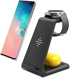 Wireless Charger for Samsung 3 in 1 Qi Fast Wireless Charging Station for Samsung Galaxy Watch 4/3/Active 2/1/42mm/46mm,Galaxy Phone S22 Ultra/S21/S20/S10/Note 20/Note 10,Galaxy Buds+/Pro/Live