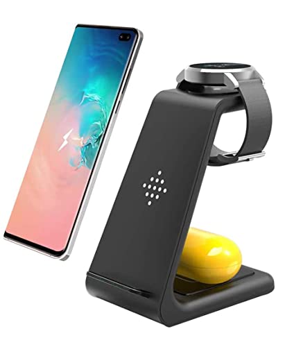 Wireless Charger for Samsung,3 in 1 Charging Station Dock for Galaxy Watch 4/4 Classic/3/2/Active 2/1/Gear S3, S23/S22 Ultra/S21/S20/S10/Note 20/Z Flip 4/Z Fold 4/3/Google Pixel 7 6 5 4,Galaxy Buds